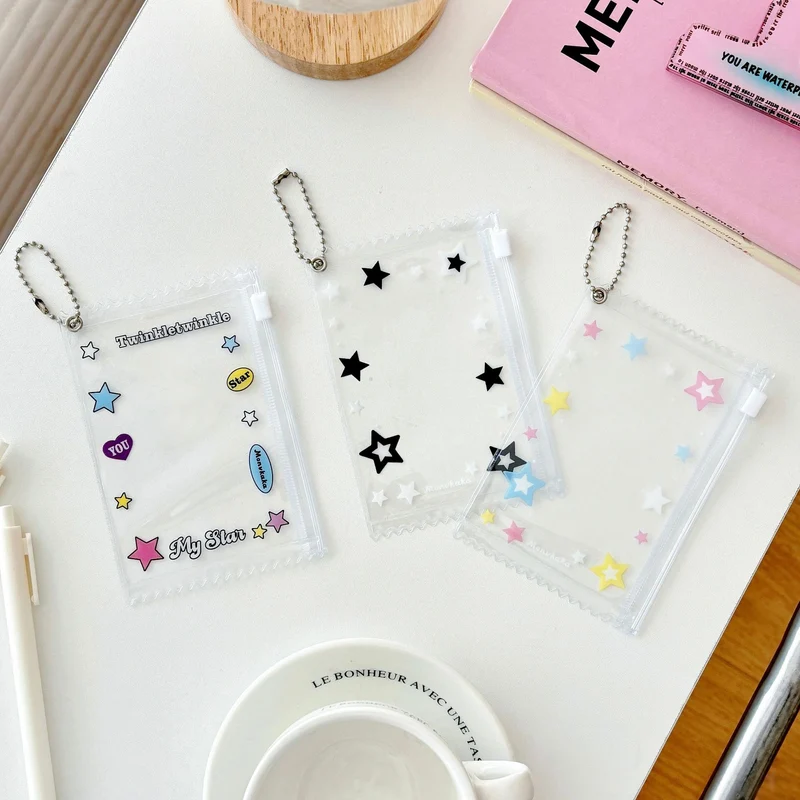 Monvkaka American-Style Star Small Zipper Card Holder Random Card Storage Card Case Card Holder Gu Mei Baji Bag