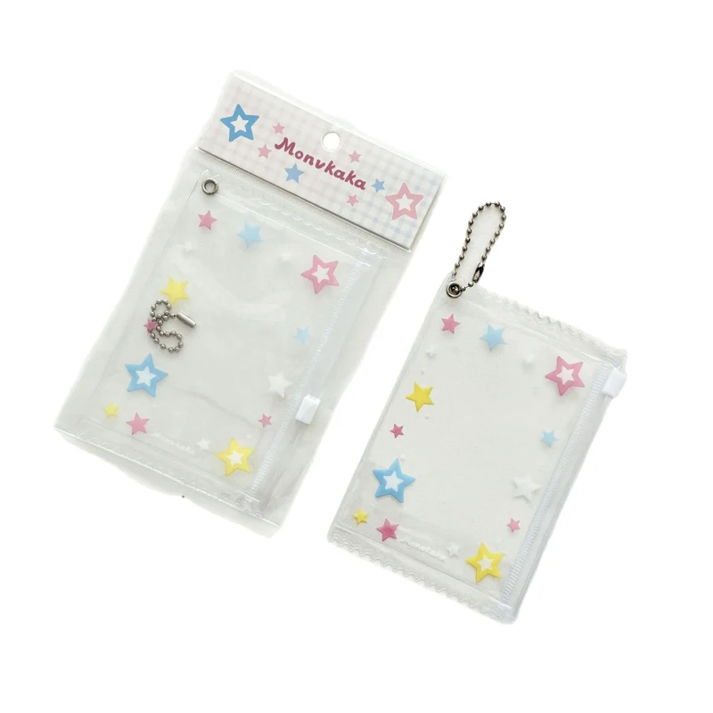 Monvkaka American-Style Star Small Zipper Card Holder Random Card Storage Card Case Card Holder Gu Mei Baji Bag