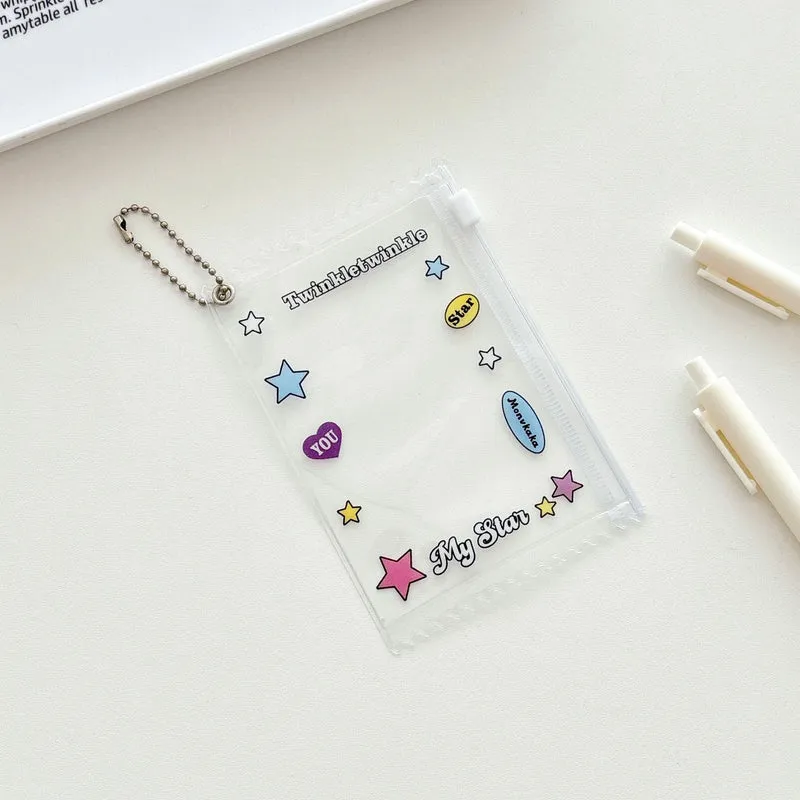 Monvkaka American-Style Star Small Zipper Card Holder Random Card Storage Card Case Card Holder Gu Mei Baji Bag