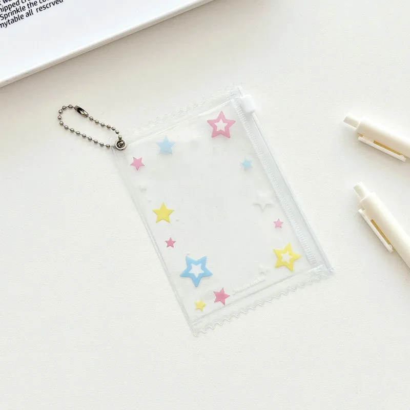Monvkaka American-Style Star Small Zipper Card Holder Random Card Storage Card Case Card Holder Gu Mei Baji Bag