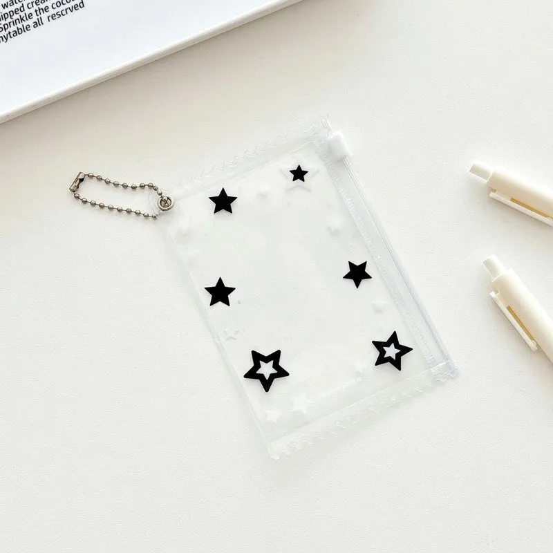 Monvkaka American-Style Star Small Zipper Card Holder Random Card Storage Card Case Card Holder Gu Mei Baji Bag