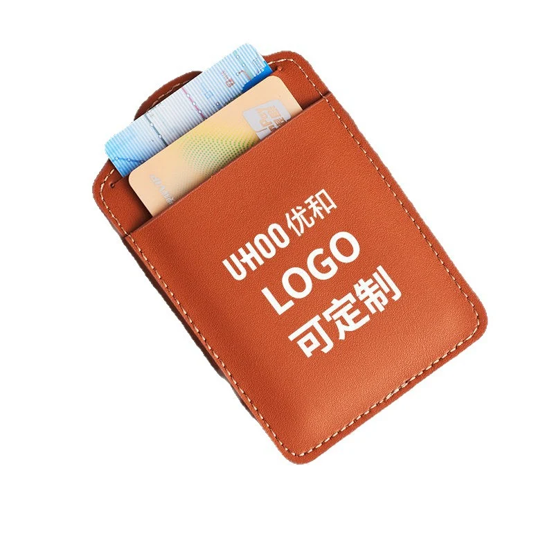 High-End Genuine Leather Card Holder with Company Logo Printing, Leather Name Badge, Employee Id Card, Access Card Holder
