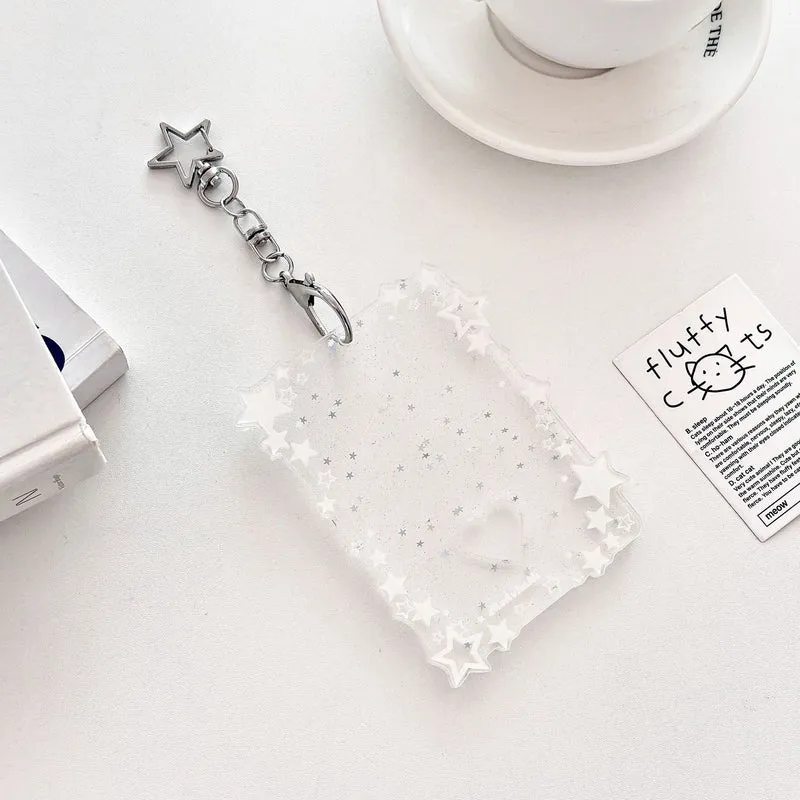 Original Glitter Star Version Card Holder Fan Small Card 3inch Acrylic Card Holder Small Card Polaroid Card Holder Gumei