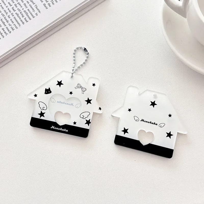 Original Star Little House 2inch Id Photo Card Holder Small Card Storage Card Holder Keychain Storage Pendant Card Holder