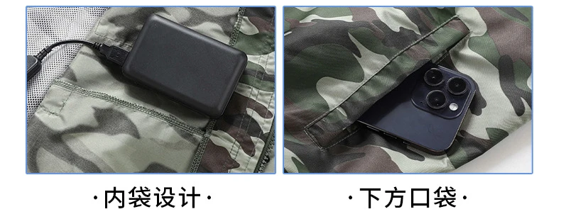 Cross-Border Cooling Air-Conditioning Clothing with Reflective Strips and Fan Cooling Clothing for Men and Women Labor Protection Summer Outdoor Work Clothes