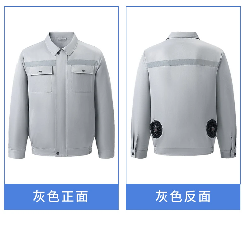 Cross-Border Cooling Air-Conditioning Clothing with Reflective Strips and Fan Cooling Clothing for Men and Women Labor Protection Summer Outdoor Work Clothes