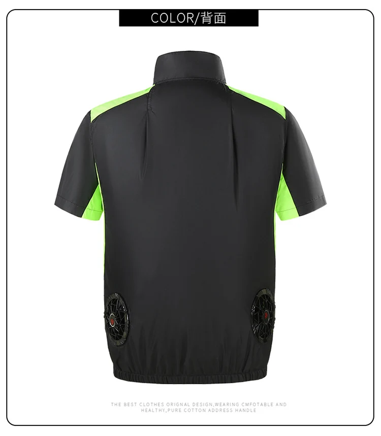 Summer new short-sleeved heatstroke prevention and cooling with fan air conditioning clothing men's work charging refrigeration welder cooling overalls