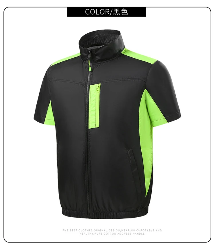 Summer new short-sleeved heatstroke prevention and cooling with fan air conditioning clothing men's work charging refrigeration welder cooling overalls