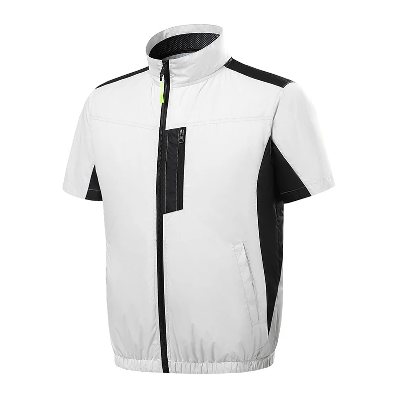 Summer new short-sleeved heatstroke prevention and cooling with fan air conditioning clothing men's work charging refrigeration welder cooling overalls