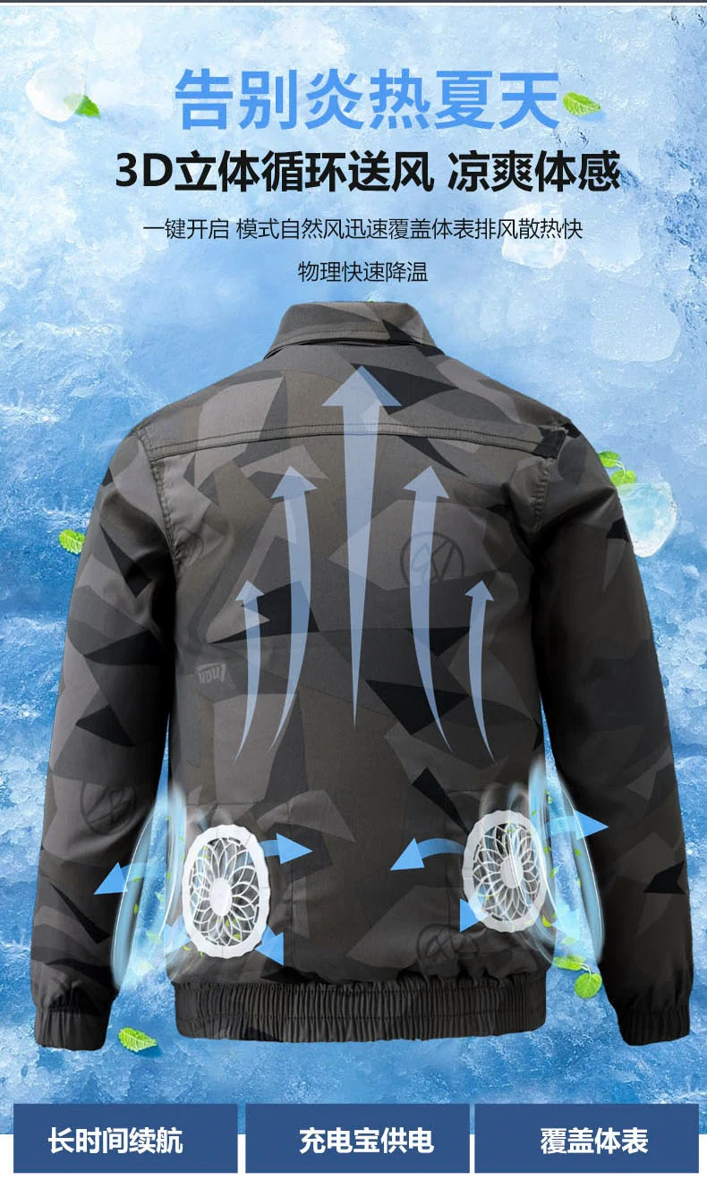Summer Cooling Air-Conditioned Clothing for Men, Refrigeration Clothing with Fan, Welding Site Heatstroke Prevention Labor Protection Work Clothes