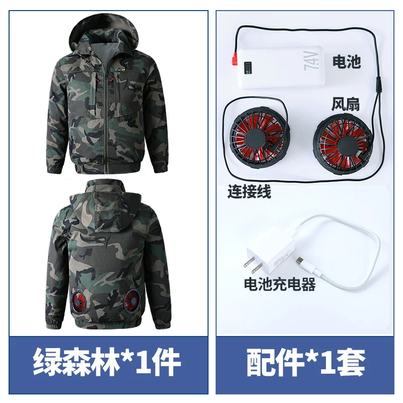 Summer Cooling Air-Conditioned Clothing for Men, Refrigeration Clothing with Fan, Welding Site Heatstroke Prevention Labor Protection Work Clothes