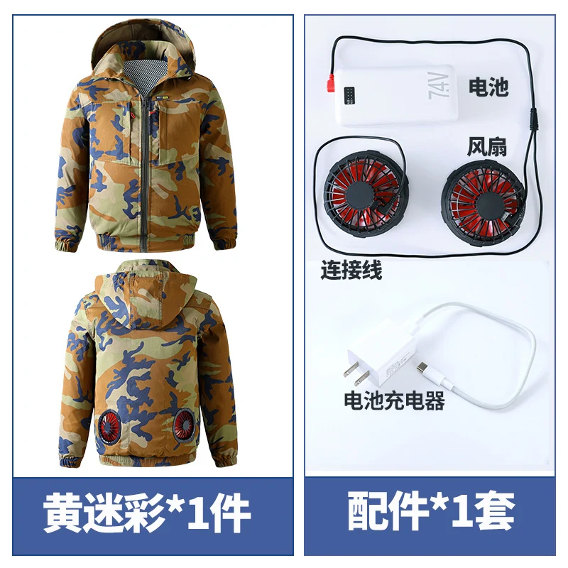 Summer Cooling Air-Conditioned Clothing for Men, Refrigeration Clothing with Fan, Welding Site Heatstroke Prevention Labor Protection Work Clothes