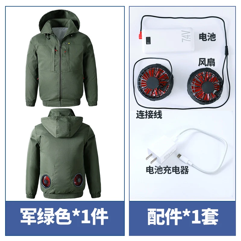 Summer Cooling Air-Conditioned Clothing for Men, Refrigeration Clothing with Fan, Welding Site Heatstroke Prevention Labor Protection Work Clothes