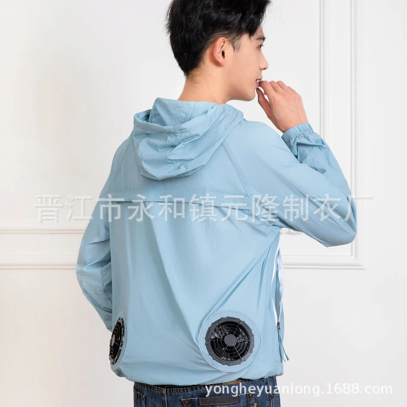 Summer Air Conditioning Clothing Outdoor Sun Protection Clothing Cooling Cooling Fan Skin Clothing Fan Clothing Long Sleeve Work Clothes Fishing Clothes