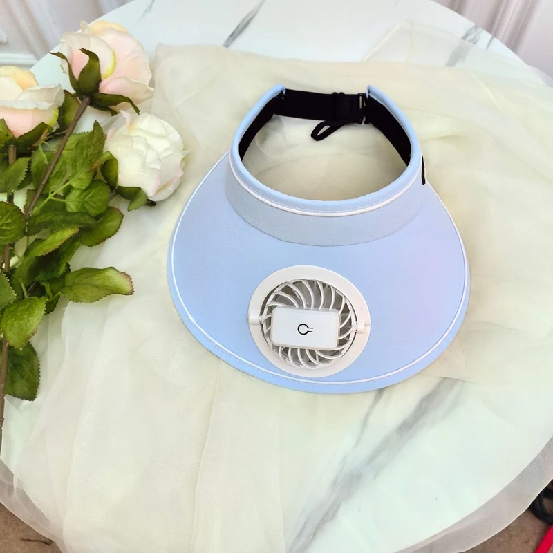 Summer Rechargeable Fan Adult Hat with Strong Wind, Empty Top and Large Brim, Outdoor Leisure, a Must-Have for Men and Women When Traveling