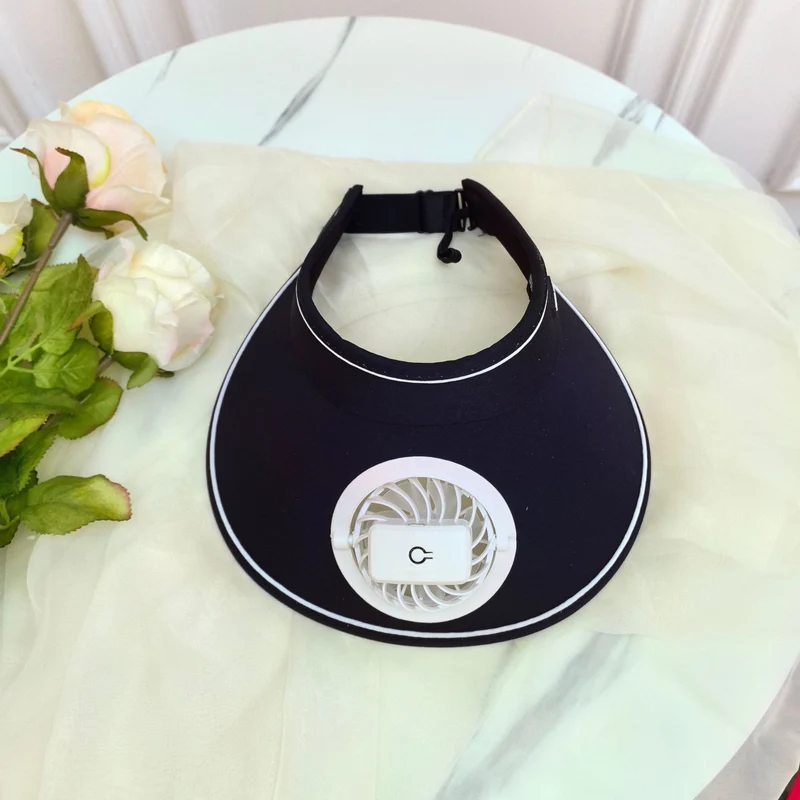Summer Rechargeable Fan Adult Hat with Strong Wind, Empty Top and Large Brim, Outdoor Leisure, a Must-Have for Men and Women When Traveling