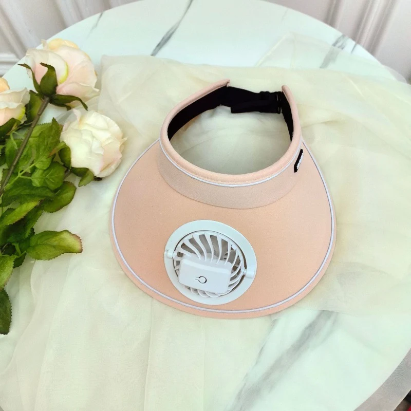 Summer Rechargeable Fan Adult Hat with Strong Wind, Empty Top and Large Brim, Outdoor Leisure, a Must-Have for Men and Women When Traveling
