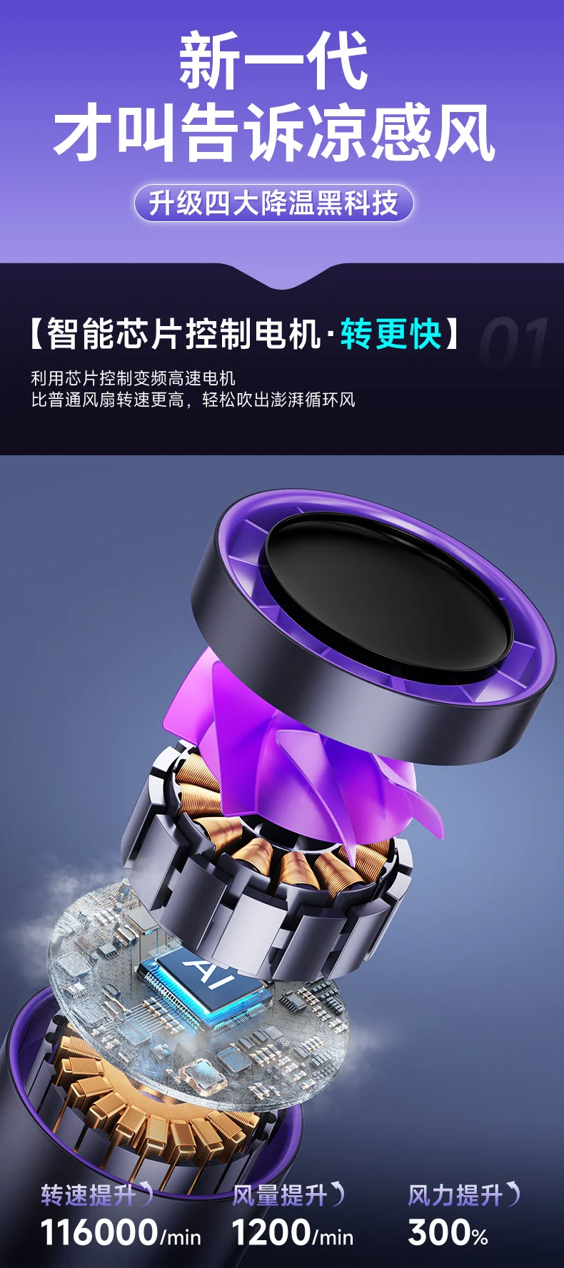 New air circulation fan large wind mute fan non-perforated wall hanging kitchen dormitory desk face exposure fan
