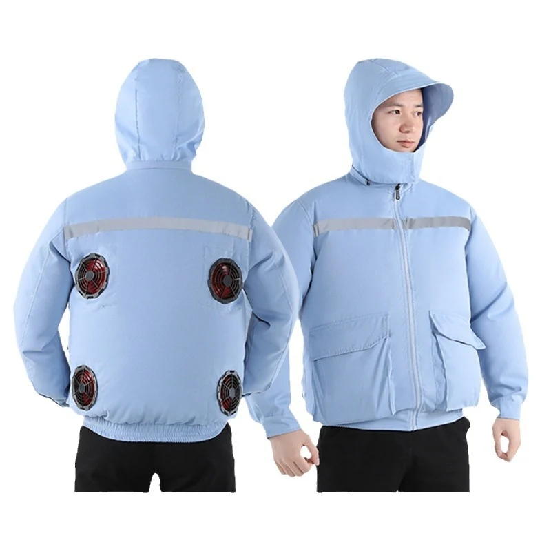 Summer Air-Conditioned Clothing for Outdoor Labor Protection, Cooling and Sun Protection Clothing, Hooded Fan Clothing for Men and Women, Specially Designed for Outdoor Labor Protection