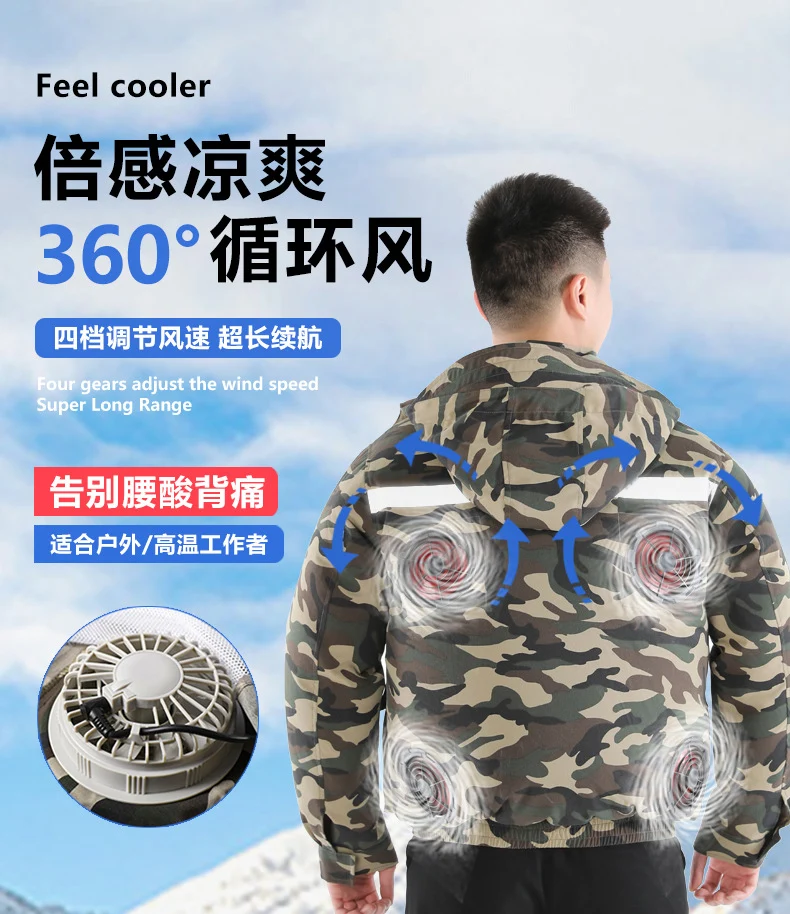 Summer Air-Conditioned Clothing for Outdoor Labor Protection, Cooling and Sun Protection Clothing, Hooded Fan Clothing for Men and Women, Specially Designed for Outdoor Labor Protection