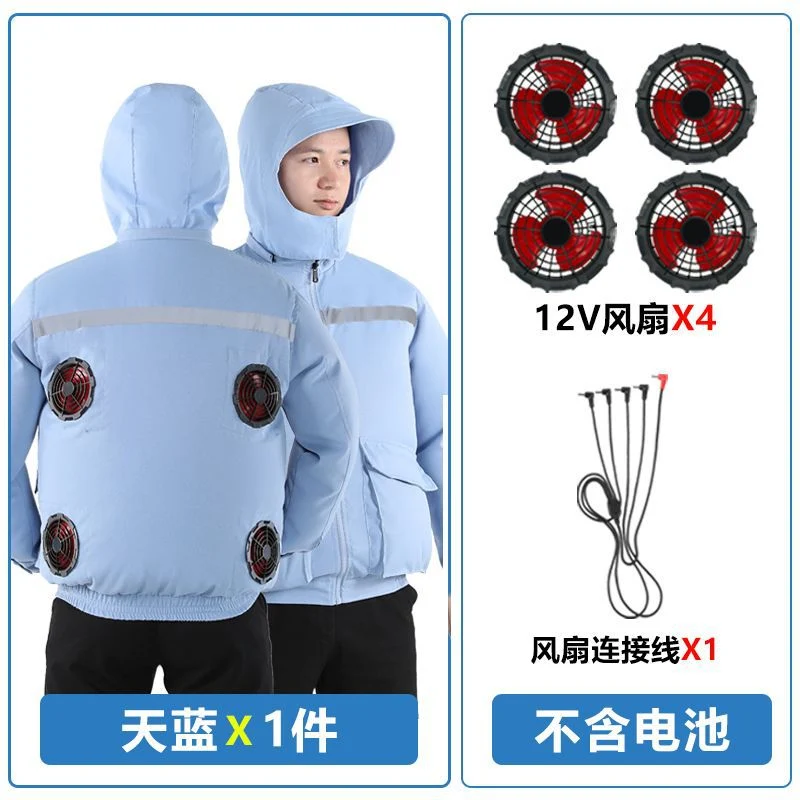 Summer Air-Conditioned Clothing for Outdoor Labor Protection, Cooling and Sun Protection Clothing, Hooded Fan Clothing for Men and Women, Specially Designed for Outdoor Labor Protection