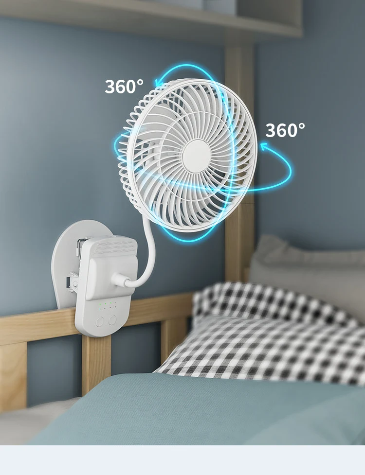 Factory wholesale New USB small fan adjustable speed timing office desktop fan dormitory clip fan one-piece delivery