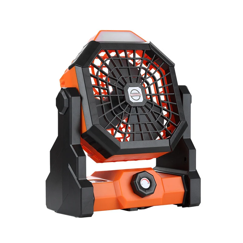 Tent Outdoor Fan Portable High Wind Rechargeable Electric Fan Camping Lighting Hook Household Summer Small Fan