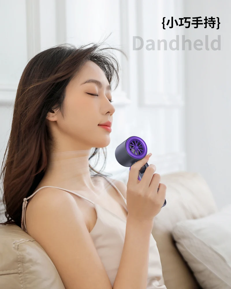 Cross-border new T15S handheld refrigeration ice fan usb high-speed turbo violence fan folding neck fan