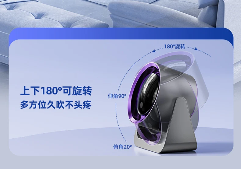 Dormitory Digital Display Clip Fan Student Desktop Fan Portable Fan Home Desktop Small Circulation Fan Cross-Border