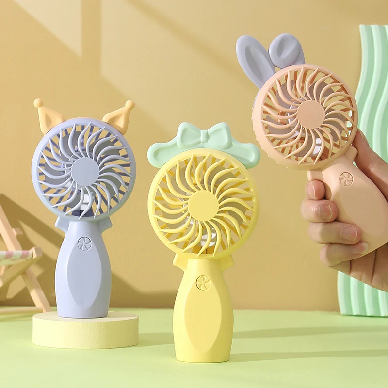 New cartoon mini fan summer outdoor portable USB rechargeable fan student dormitory desktop fan