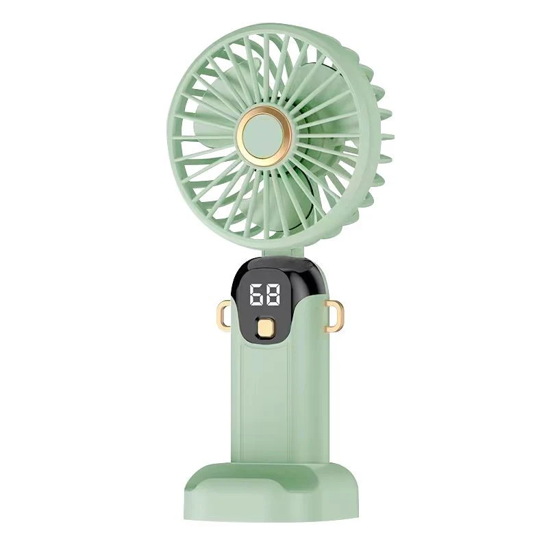 New Cross-Border High-Speed Small Fan Portable Student Desktop Fan Outdoor USB Digital Display Handheld Small Fan