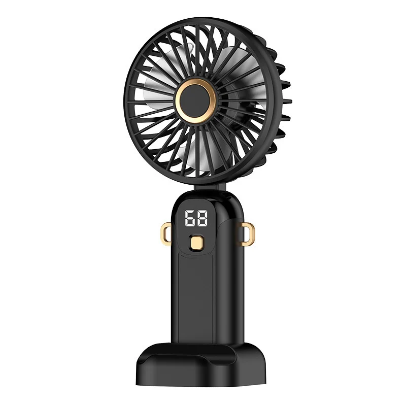 New Cross-Border High-Speed Small Fan Portable Student Desktop Fan Outdoor USB Digital Display Handheld Small Fan