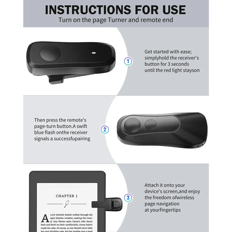 Yama wireless smart tablet novel page turning device for kindl e-book universal mobile phone selfie controller