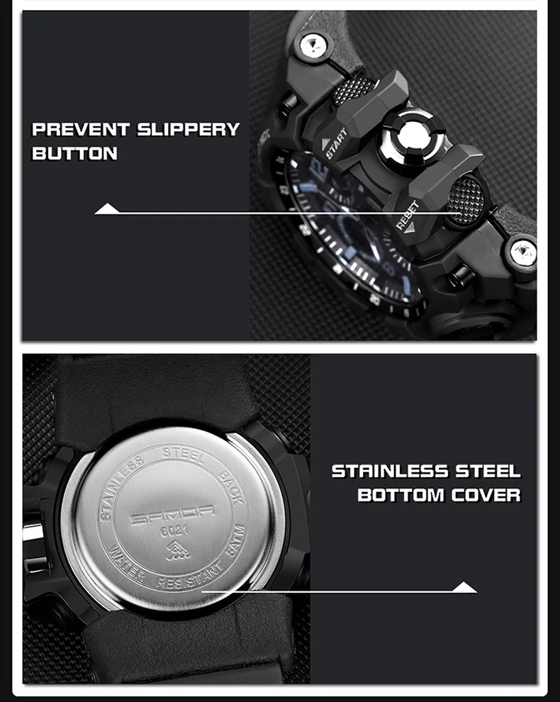 Sanda Hot-Selling Watch Korean Version Student Party Multi-Functional Waterproof Alarm Clock Electronic Watch Cool Dual Display Luminous Sports Watch