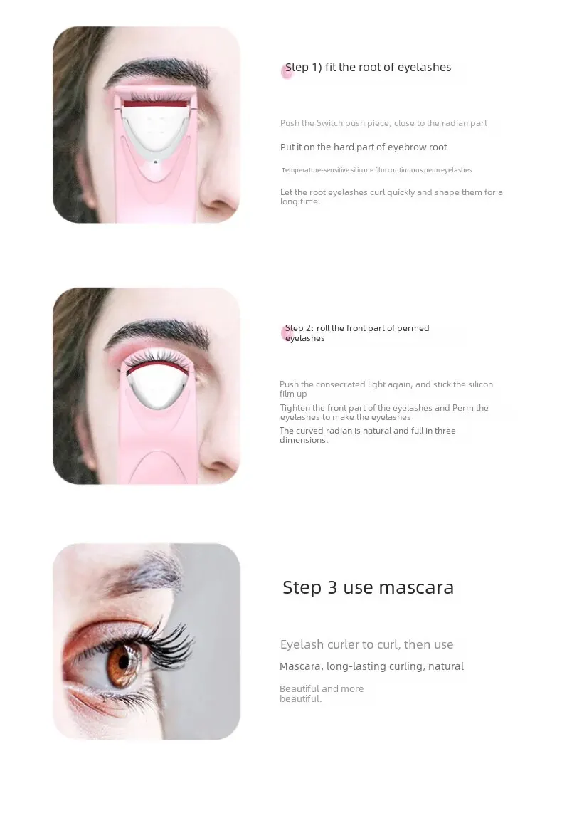 Cross-border new electric eyelash curling device electric eyelash curling device heating styling Beauty Makeup Eyelash curler beauty instrument