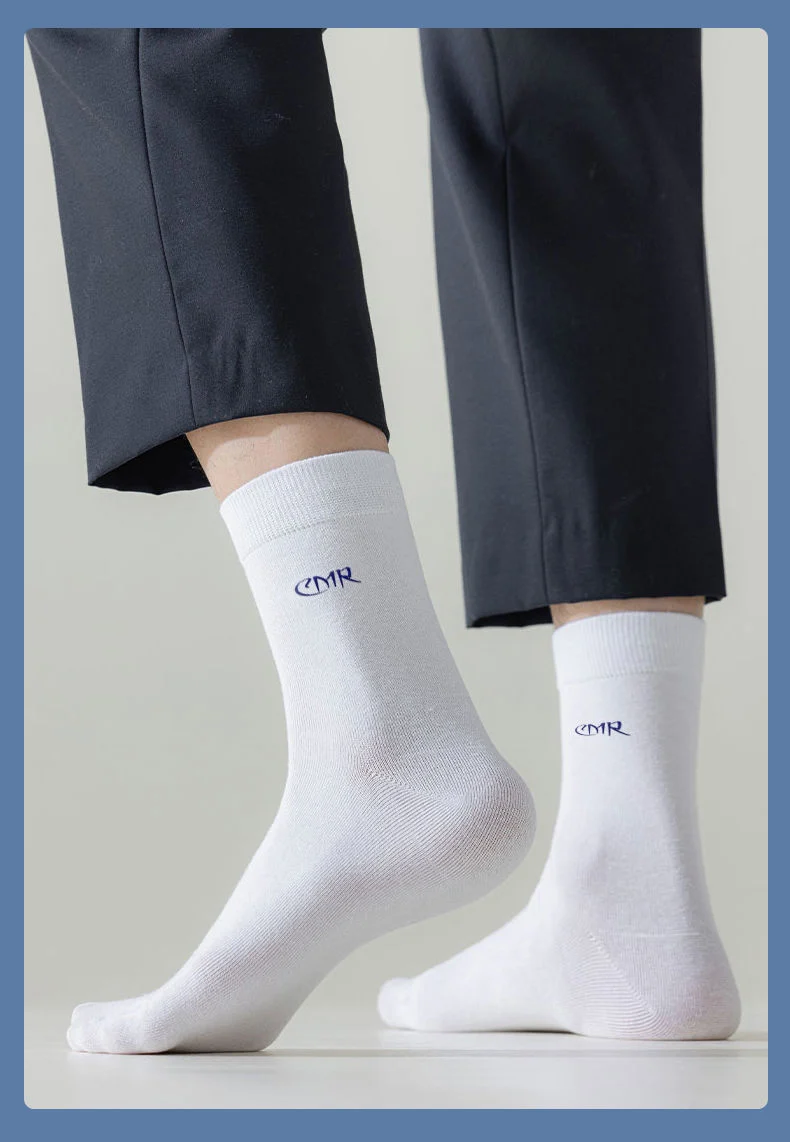7A Antibacterial Socks Men's Middle Tube Odor-proof 100 Pure Cotton Not Stinky Feet Spring and Autumn Business Sweat-absorbent Black Summer Stockings