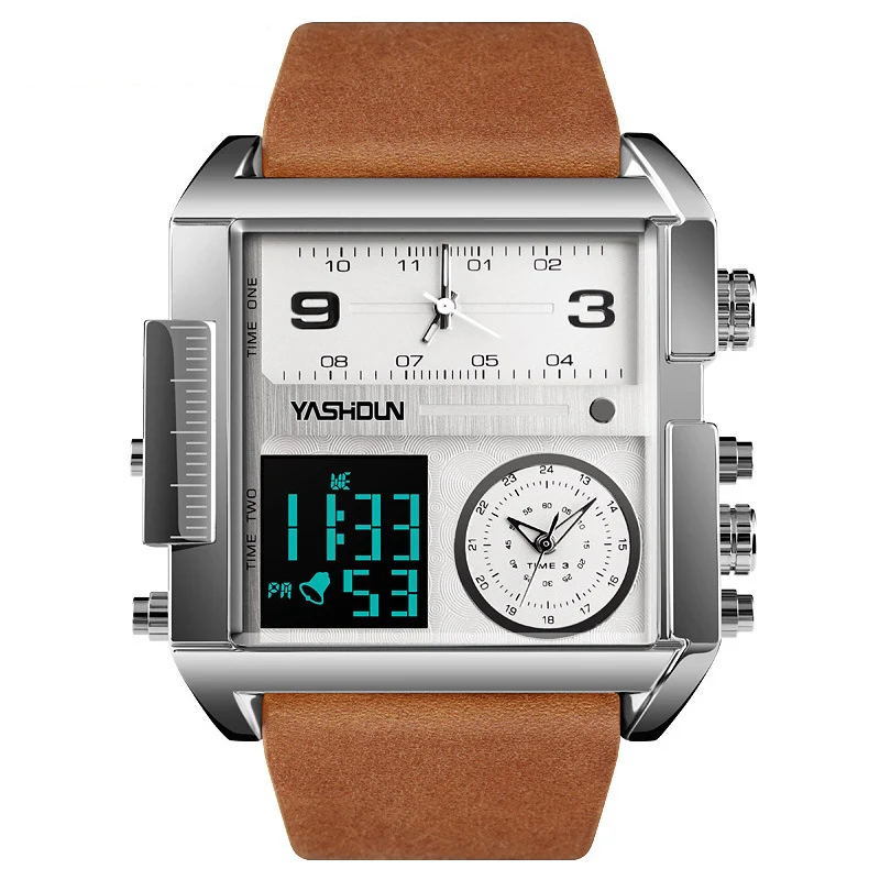 Multifunctional Sports Watch Men's Large Dial Digital Dual Display Electronic Watch Waterproof Belt Men's Watch Cross-border Foreign Trade Watch