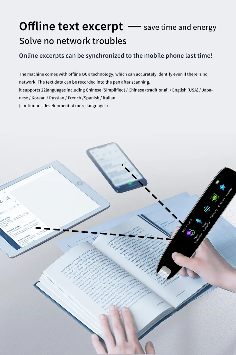 International version of scanning and translation pen, offline learning wifi scanning and translation pen multi-language