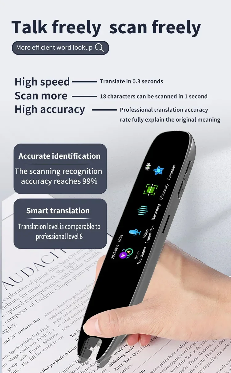 Smart Voice Scan Translator Pen A26 Real Time Language Translator Multifunction Dictionary Translation Business Travel Abroad