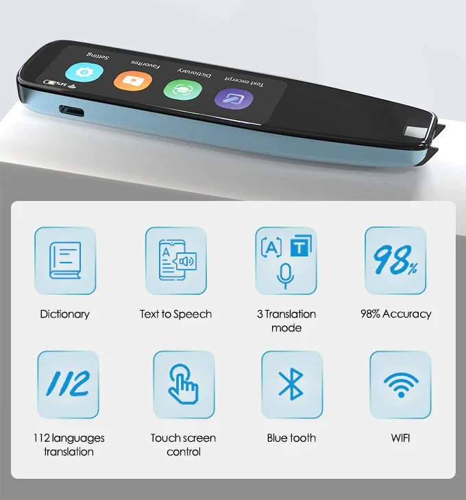 Scan Reader Pen 3 PRO Translatorand Reading Pen for Dyslexia Autism Smart Voice Scan Translator Pen 112 languages translation