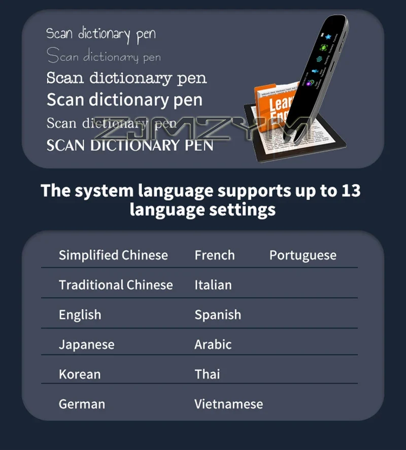 A26S Scan Translation Pen Exam Reader Voice Language Translator Device with Touchscreen WiFi/Offline Function번역펜