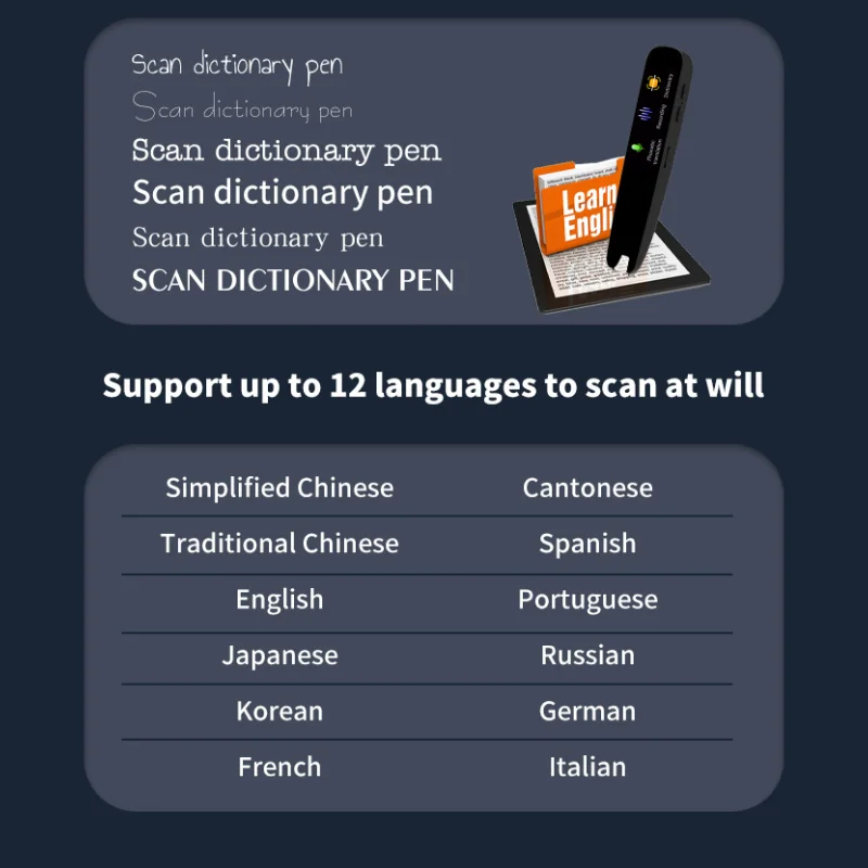 Translation Pen For Teacher Student Smart Voice Scan Translator Pen Multifunction Dictionary Translation Business Travel Abroad
