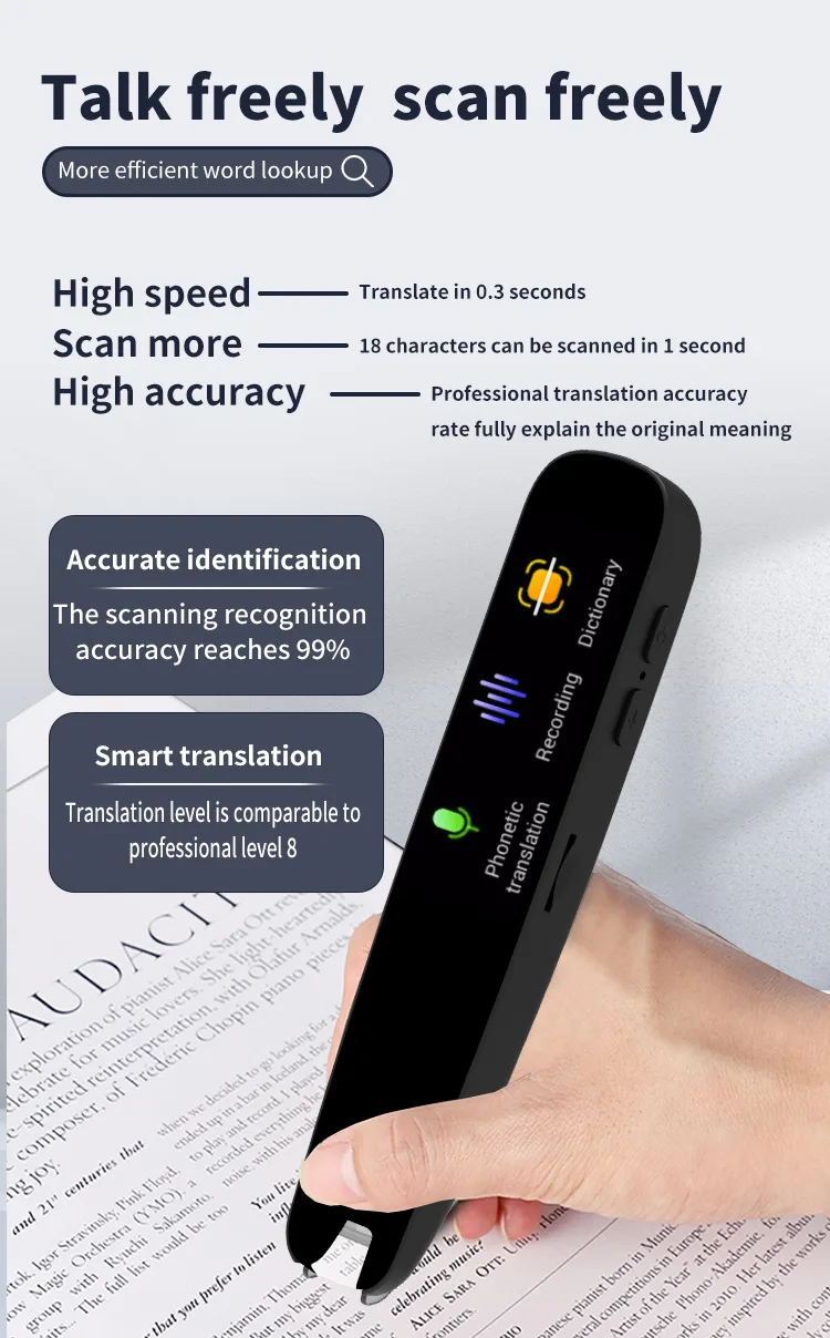 Translation Pen For Teacher Student Smart Voice Scan Translator Pen Multifunction Dictionary Translation Business Travel Abroad