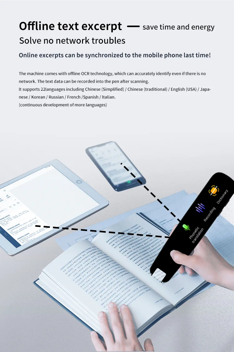 Translation Pen For Teacher Student Smart Voice Scan Translator Pen Multifunction Dictionary Translation Business Travel Abroad