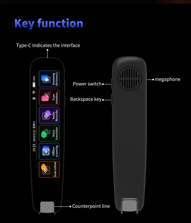 Translation Pen For Teacher Student Smart Voice Scan Translator Pen Multifunction Dictionary Translation Business Travel Abroad