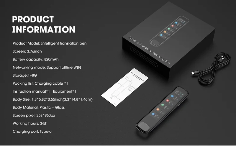 X10 Point Reading Translation Pen 3.76 Inches 142 Language Electronic Voice Scanning Pen Mutual Translation Dictionary Pen
