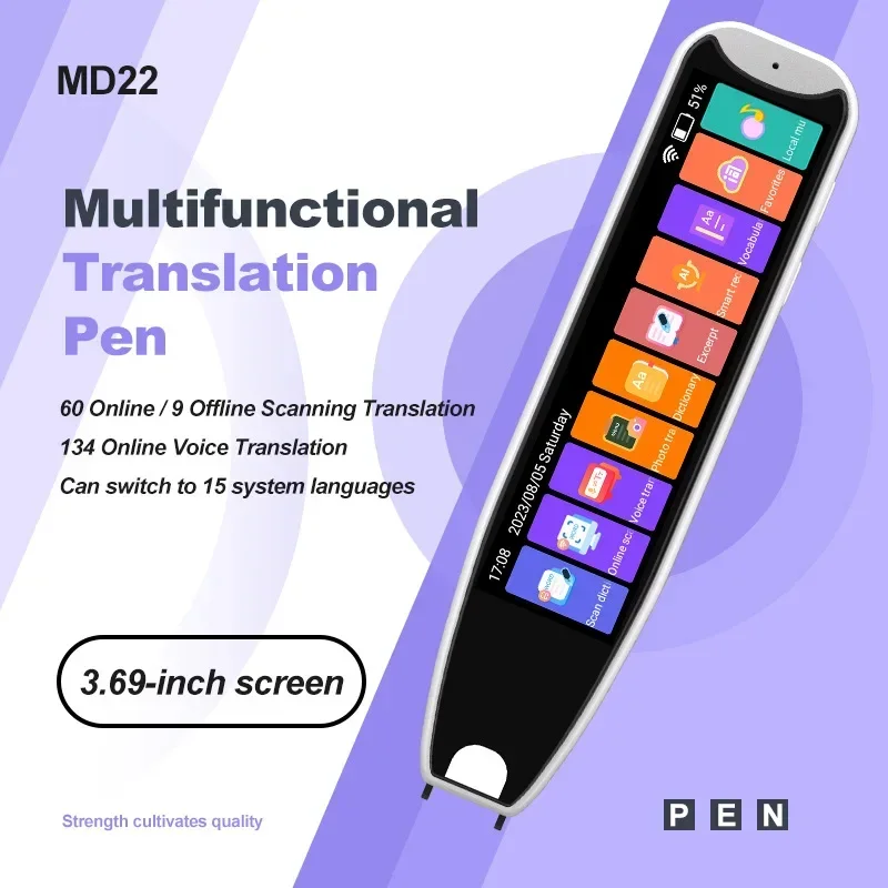 New MD22 Voice Translator Offline Scan Translation Pen 134 Voice Translation 9 OfflineTranslation Business Scanning Reading Pen