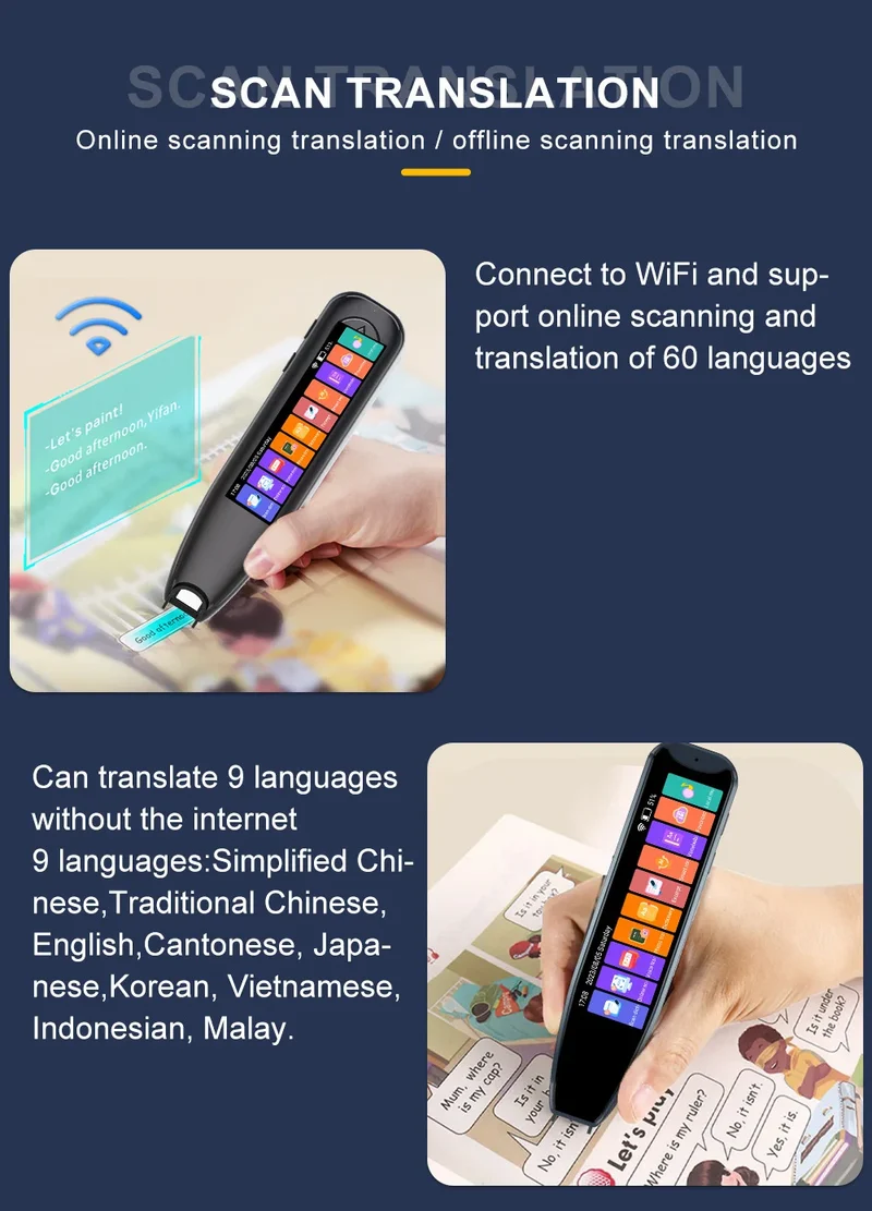 New MD22 Voice Translator Offline Scan Translation Pen 134 Voice Translation 9 OfflineTranslation Business Scanning Reading Pen