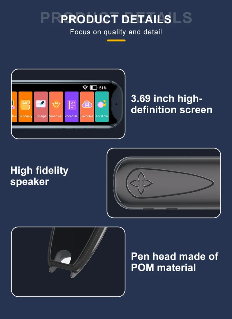 New MD22 Voice Translator Offline Scan Translation Pen 134 Voice Translation 9 OfflineTranslation Business Scanning Reading Pen
