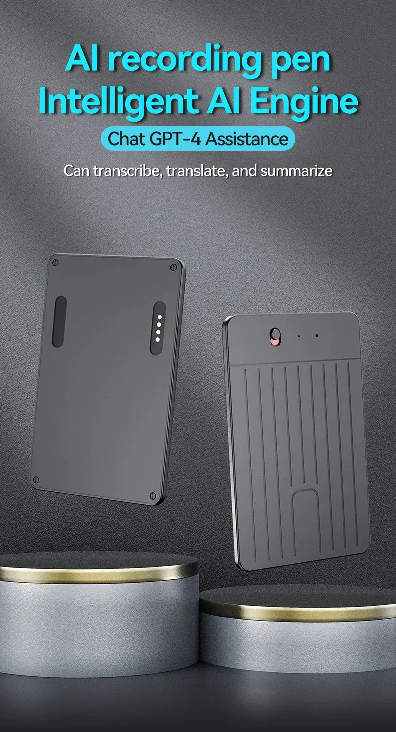 New8-128GB AI ChatGPT-4 Intelligent Voice Recorder Audio App Phone Call Record Transcribe Summarize 58LanguageTranslation Device